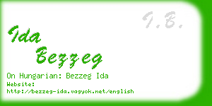 ida bezzeg business card